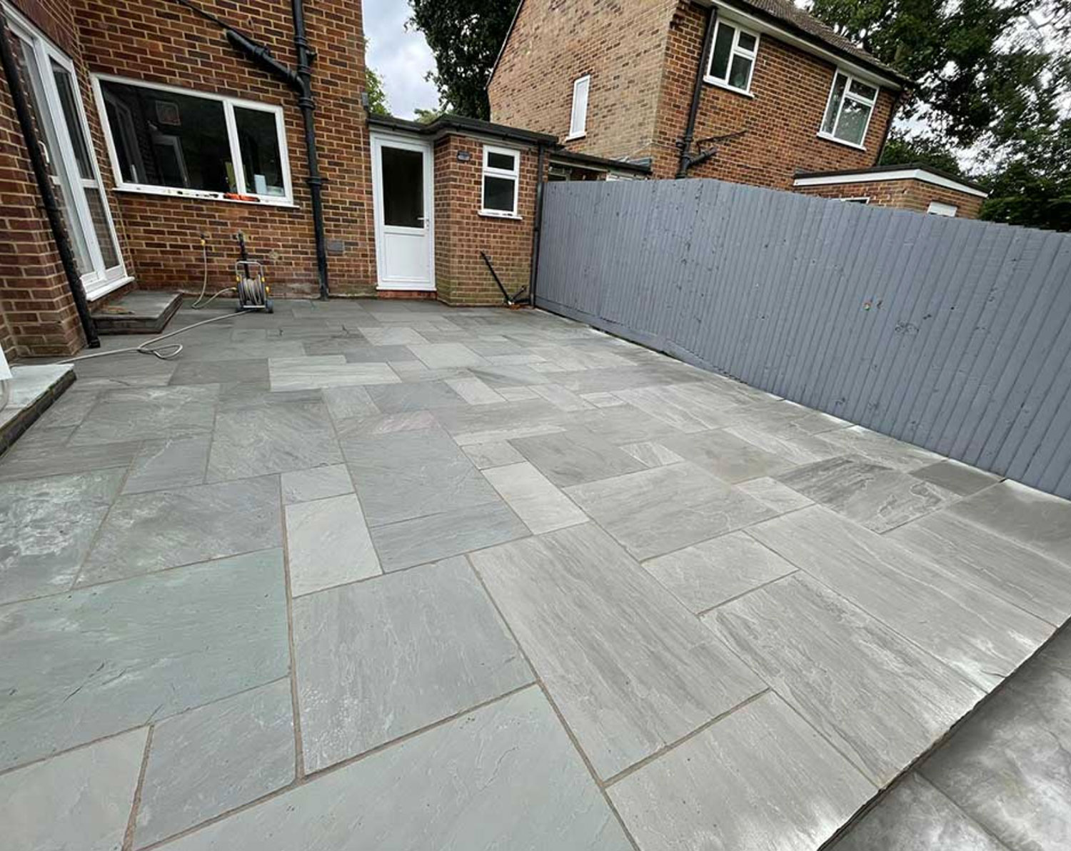 Natural stone rear patio